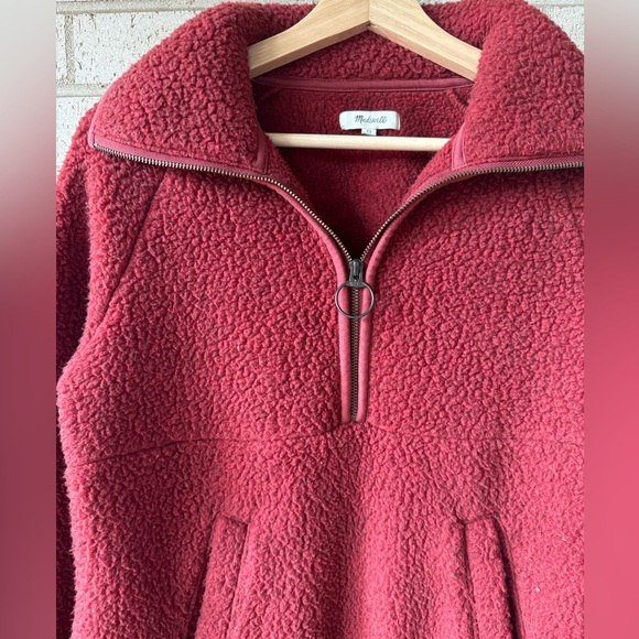 Red Madewell Teddy Bear 1/4 Zip Fleece w/ Pockets | Size XS | Cherry Red - Picture 3 of 5